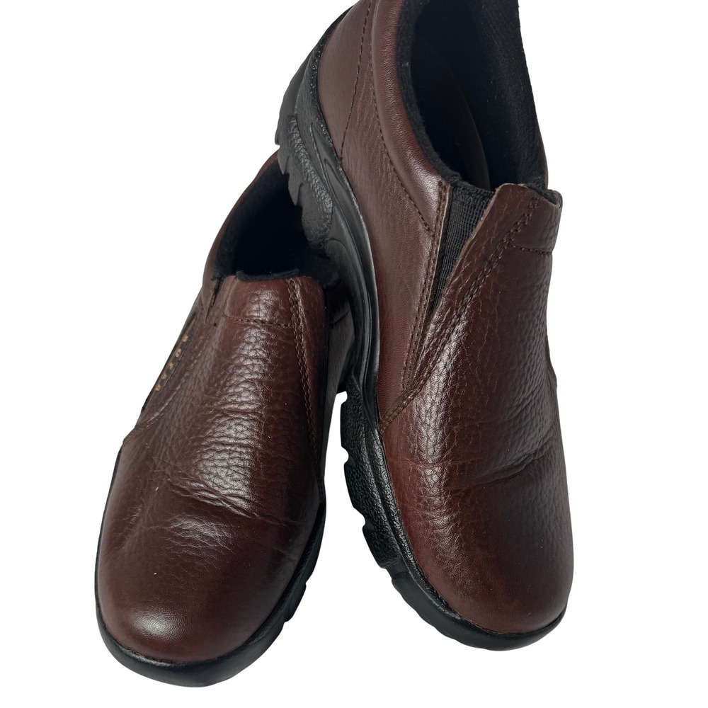 Roper‎ Performance Mens Brown Leather Slip On Loafers Shoes Size 8